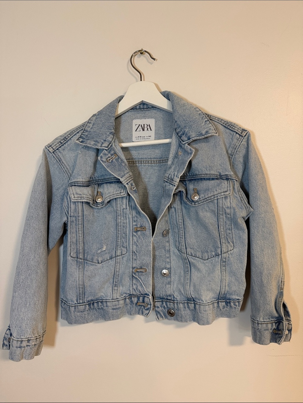 Zara Faded Light Blue Denim Jacket